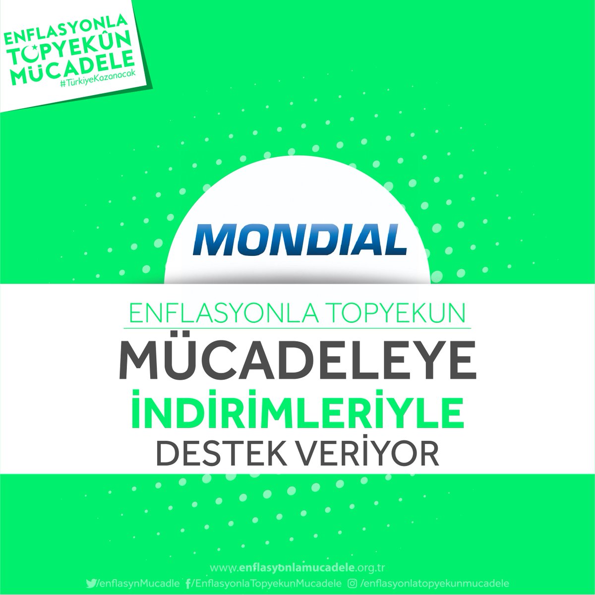 EnflasynMucadle's tweet photo. Mondial Motor, Enflasyonla Topyekun Mücadele’ye indirimleriyle destek veriyor. #TürkiyeKazanacak 🇹🇷 https://t.co/vhO9Ph1M36