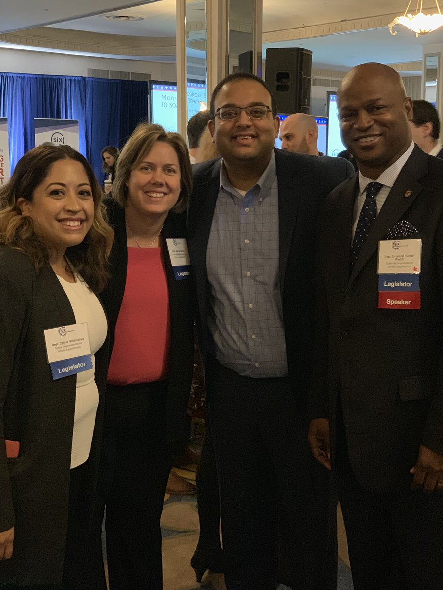 SpeakerWelchIL's tweet photo. Honored to join my new colleagues in the ILGA at the @stateinnovation Annual Legislator Conference. @RamForSenate, @RepCelina, and @VoteJoyceMason are true progressives ready to hit the ground fighting for middle class and struggling families! #Six2018 #SixConference #RepWelch https://t.co/RlBWzinTyb