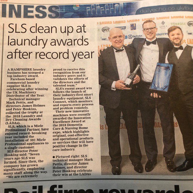 Great to see our award win featured in the <a href="/dailyecho/">Daily Echo</a> recently!
#LADAs2018 <a href="/Laundry_Today/">Laundry & Cleaning Today</a>