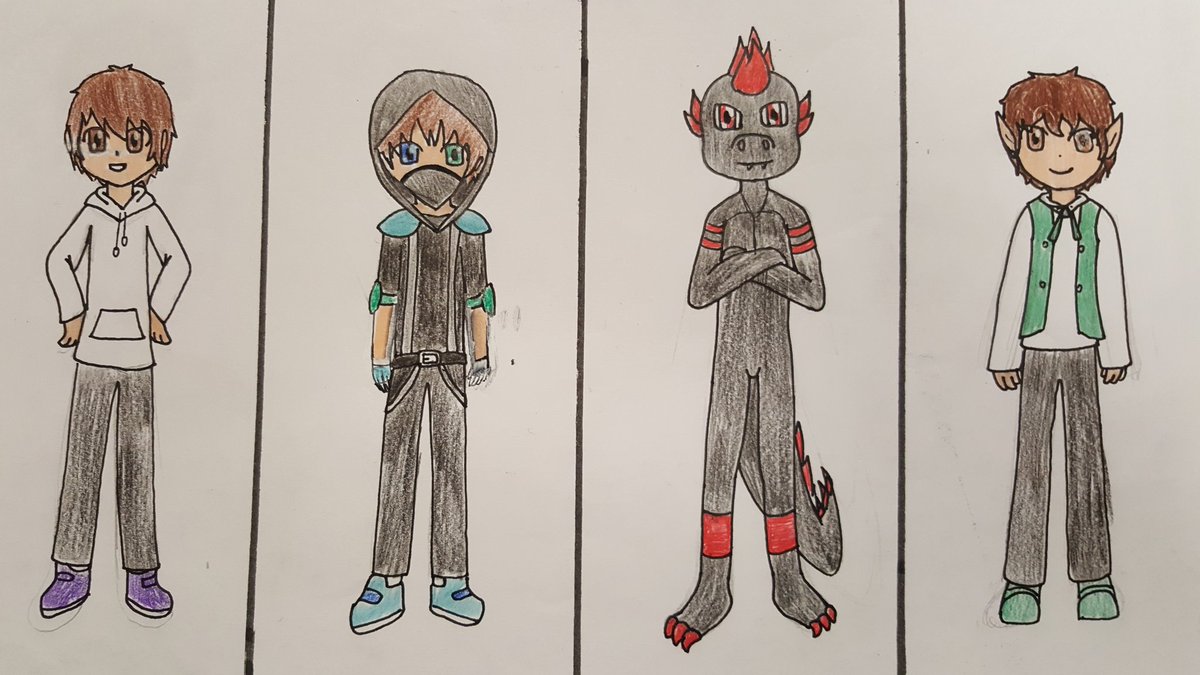 MixyCipher's tweet image. Após assistir um video de 1v1v1v1 eu decidi desenhar a entrada deles. (Eu realmente não sou boa a desenhar) Mas espero que @grapeapplesauce @Ize @SuchSpeed e @ShadowApples gostem deste desenho.