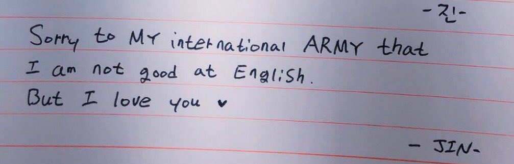 Şunu görür görmez oturup ağlayacaktım ya senin kalbinden öperim çok güzelsin deliricem

#OurEpiphanyJin
#ShiningAndPreciousJin
#HAPPYJINDAY