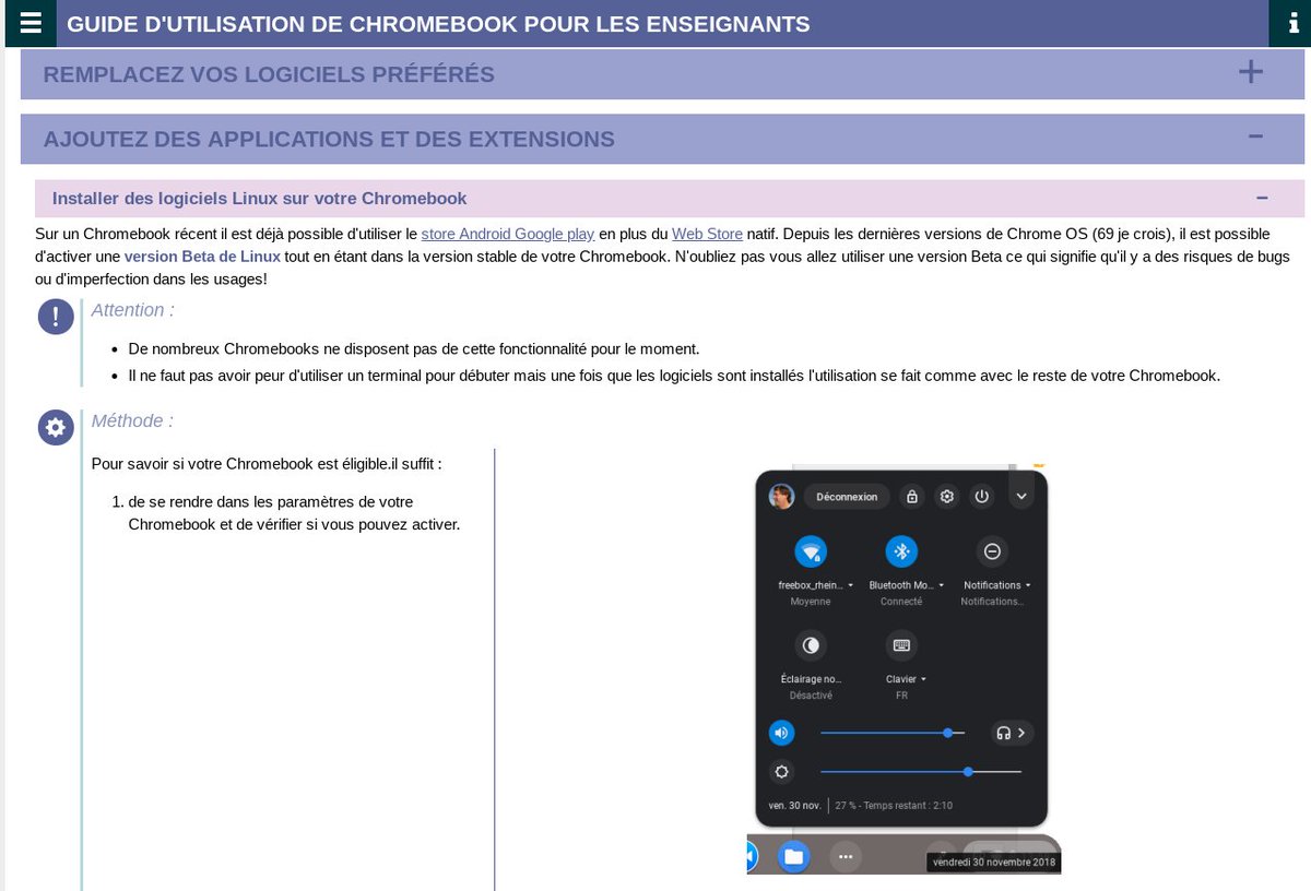 rheinandco's tweet photo. Comment activer et installer des logiciels linux sur un #Chromebook ?https://t.co/5HRRCYys4y ? Le tutoriel a été réalisé avec #canoprof sous #linux dans mon chromebook 👌 #gnome #crostini #linuxbeta https://t.co/nIxKADK0Uk