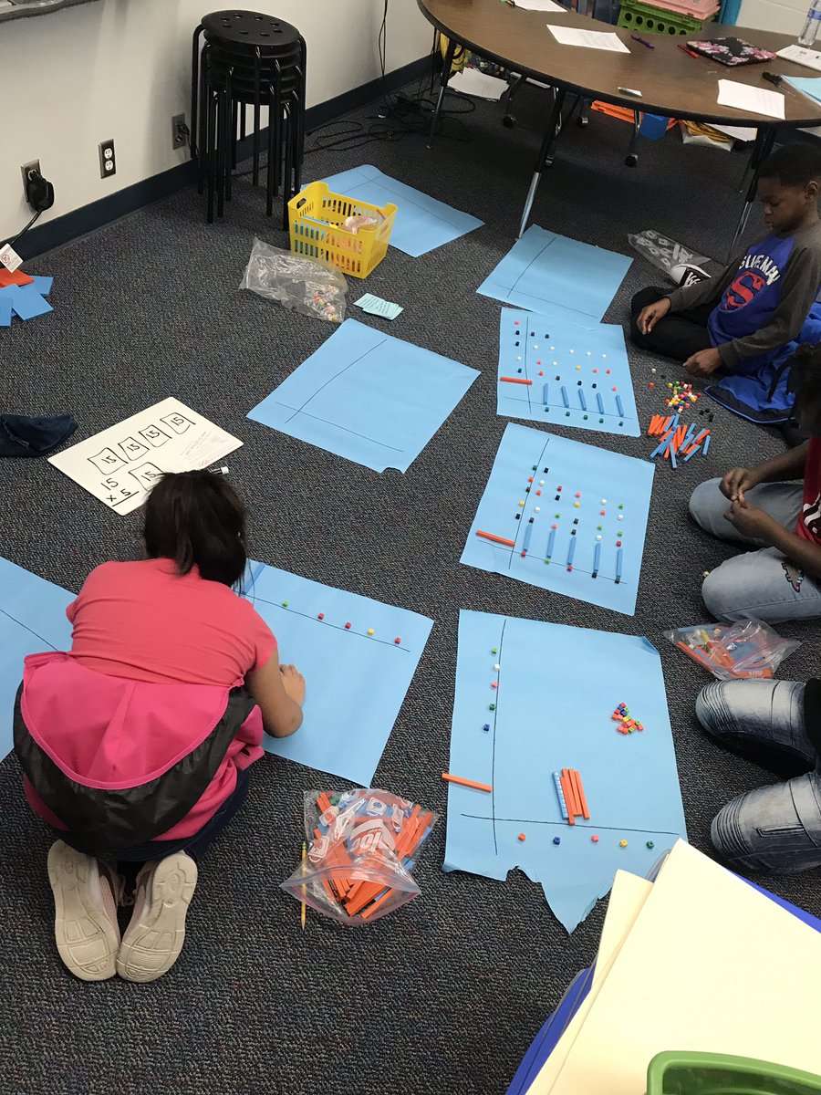 SarahHamm12's tweet photo. Students using area models to solve a two digit by one digit multiplication problem. #3rdgrade #math @Branch_BISD https://t.co/QvXvgdA2O1