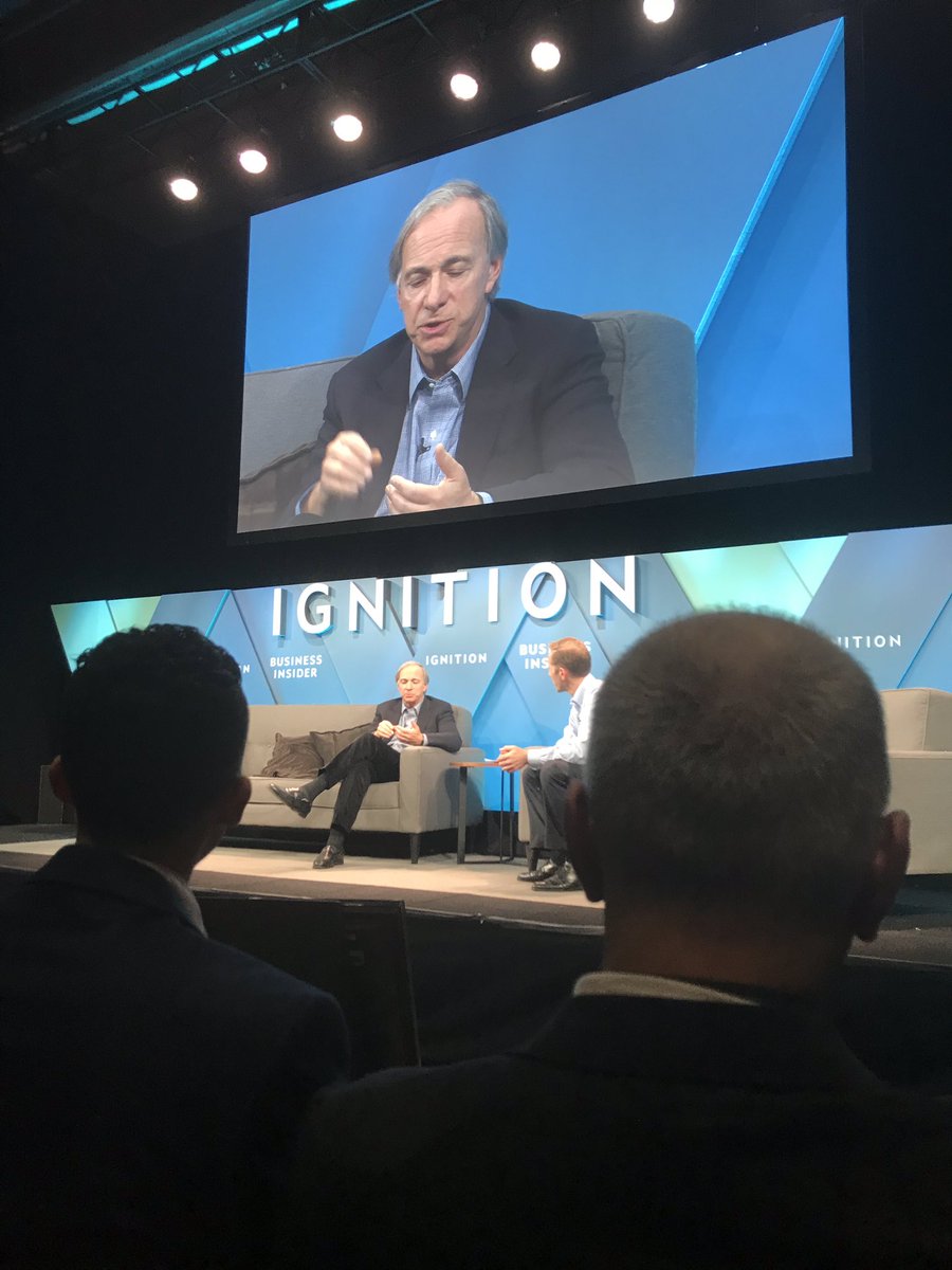 HoffmannSho's tweet image. Radical truth and radical honesty: @RayDalio on stage with @hblodget  explains the unusual work culture that made Bridgewater Associates successful #ignition2018
