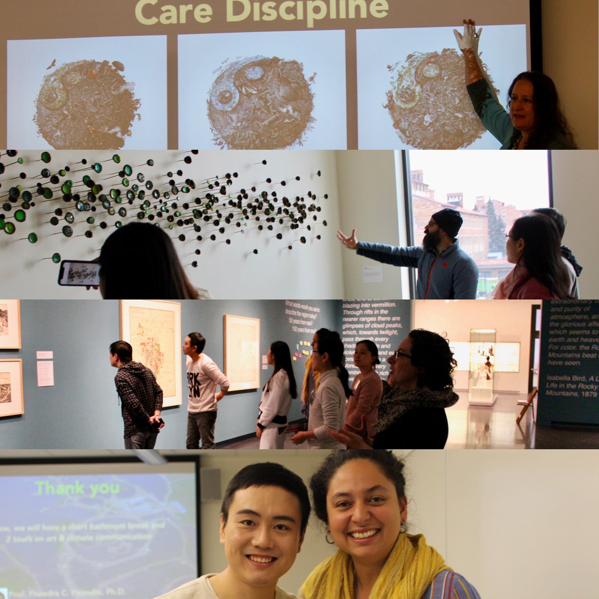 cu_cde's tweet photo. Friday, @cu_cde hosted faculty from Shenzhen University in coordination with @NatComm &amp; CU Denver, as director @PhaedraPezzullo addressed the art &amp; science of #climate #communication, including engaging cross-disciplinary tours of campus exhibits @CUArtMuseum &amp; @nestcuboulder https://t.co/AVqYWgDgC5