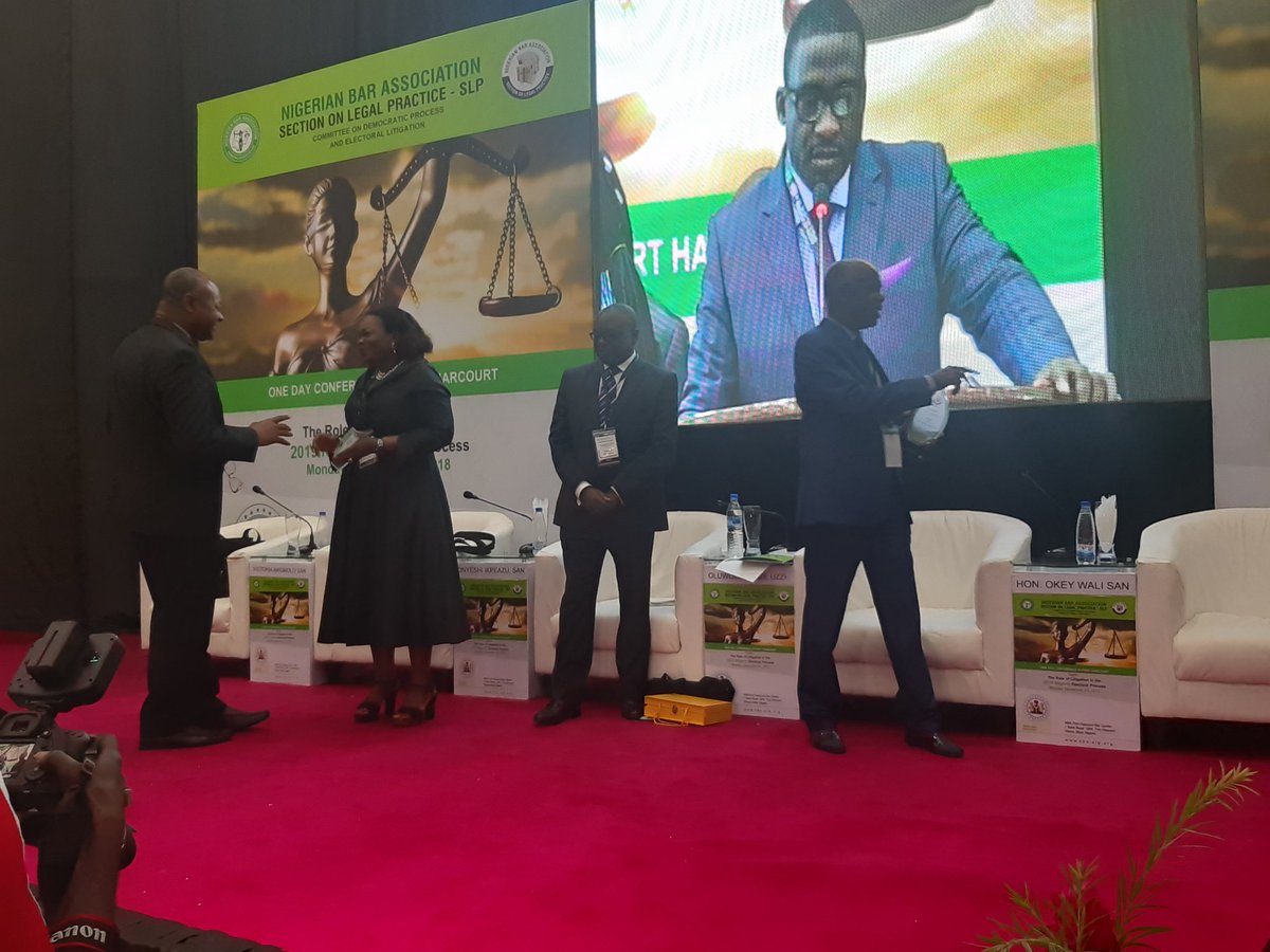 nba_slp's tweet photo. With the third and final session over,the major part of the conference " The Role of Litigation in the 2019 Nigeria Electoral process has ended". We appreciate all the attendees who honoured our invitation. #nbaslpconference https://t.co/RfFiMepPrD