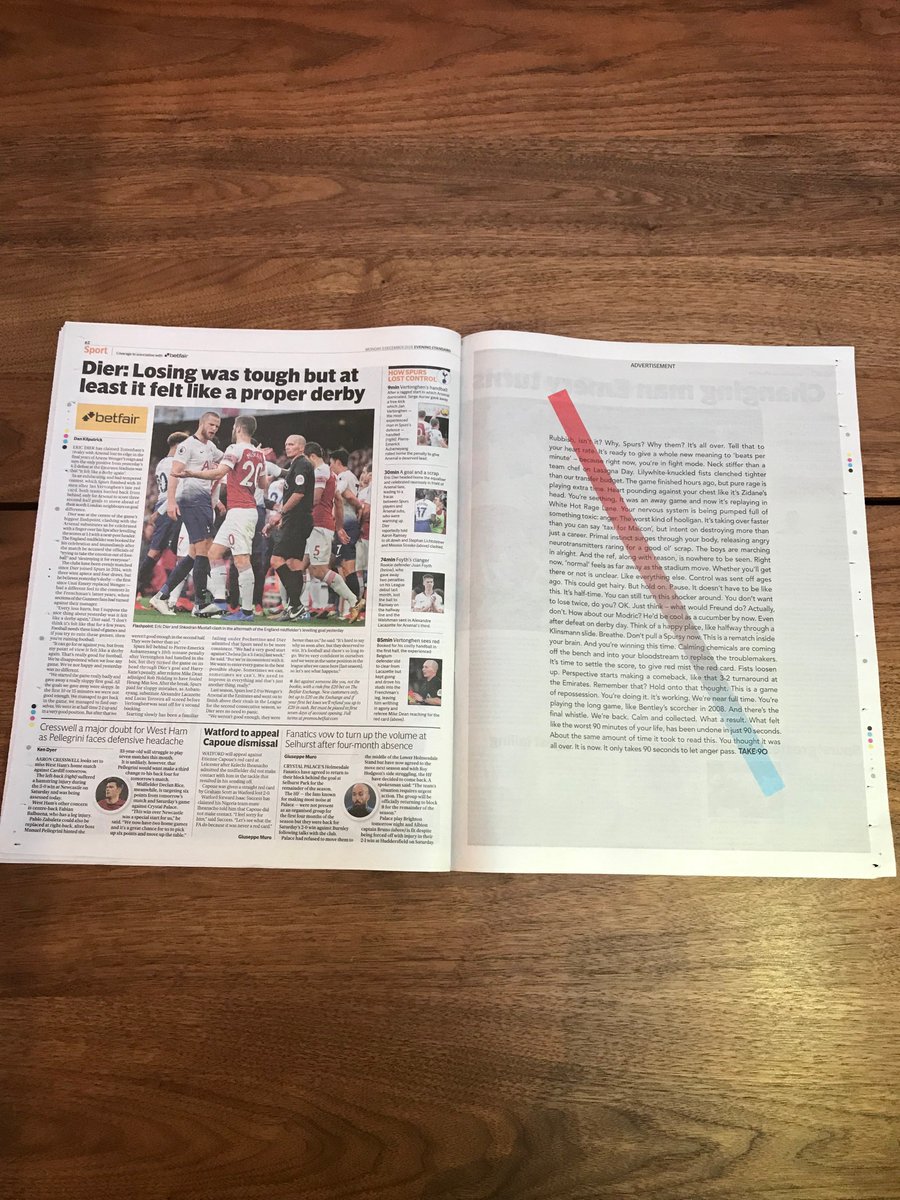 Take90Seconds's tweet photo. If you’re a Spurs fan and are frustrated by the result yesterday, hopefully this will help. As seen on @EveningStandard #Take90 https://t.co/gZB0ec57Ms