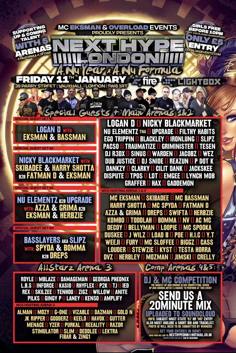 Catch me here at next hype soon, don’t forget too grab those tickets 🎫 overloadevents.com £5.. gonna be grotty don’t stay indoors 🥶👌🏽