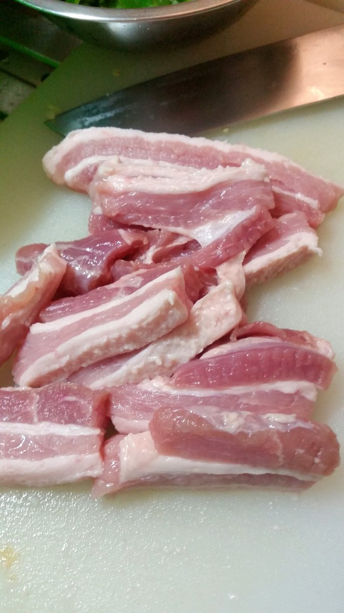ぶらんか On Twitter 豚バラブロックで作る回鍋肉 下ごしらえ 豚肉
