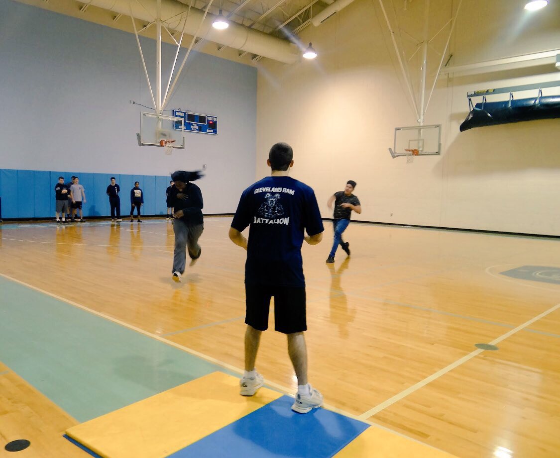Cadets participate in Battalion fun day by playing kickball on Friday 💪 #ClevelandProud #jrotc #rams
