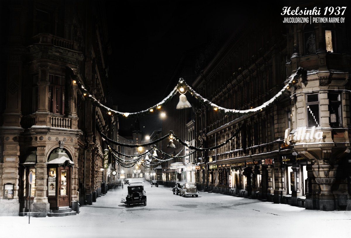 jhlcolorizing's tweet image. Kluuvikatu, Helsinki 1937
[jhlcolorizing / Pietinen Aarne Oy]
#Christmas #Helsinki #colorizing