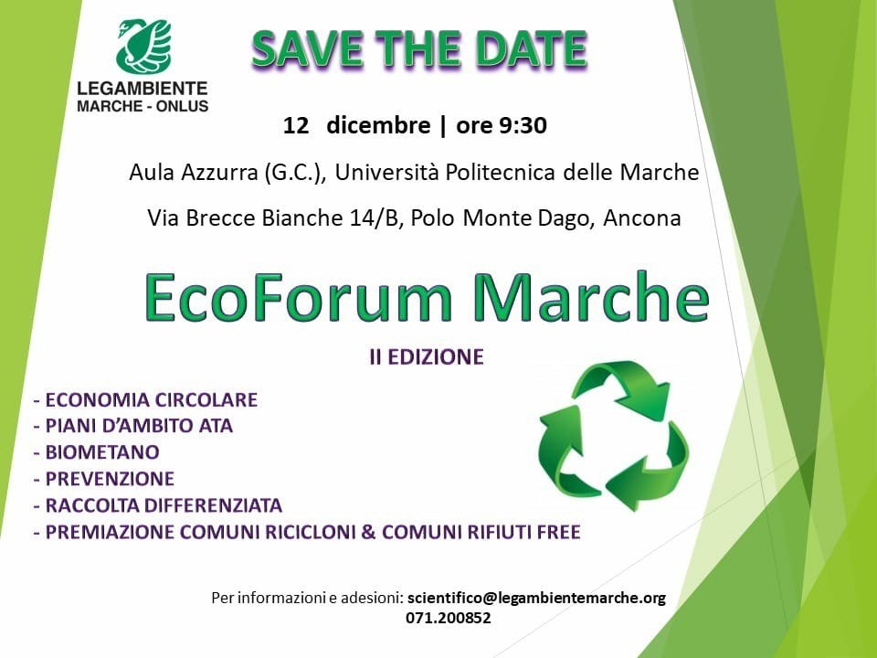 Appuntamento il 12 dicembre presso l'<a href="/UnivPoliMarche/">UnivPM</a>! 🚮♻️