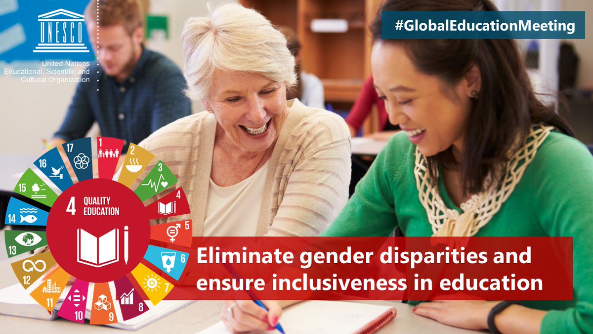 Women account for nearly 63% of the world’s 749 million illiterate adults, a number unchanged since 2000 - eliminate gender disparities and ensure inclusiveness in education 

#GlobalEducationMeeting #SDG4 #Education2030 on.unesco.org/GlobalMeeting