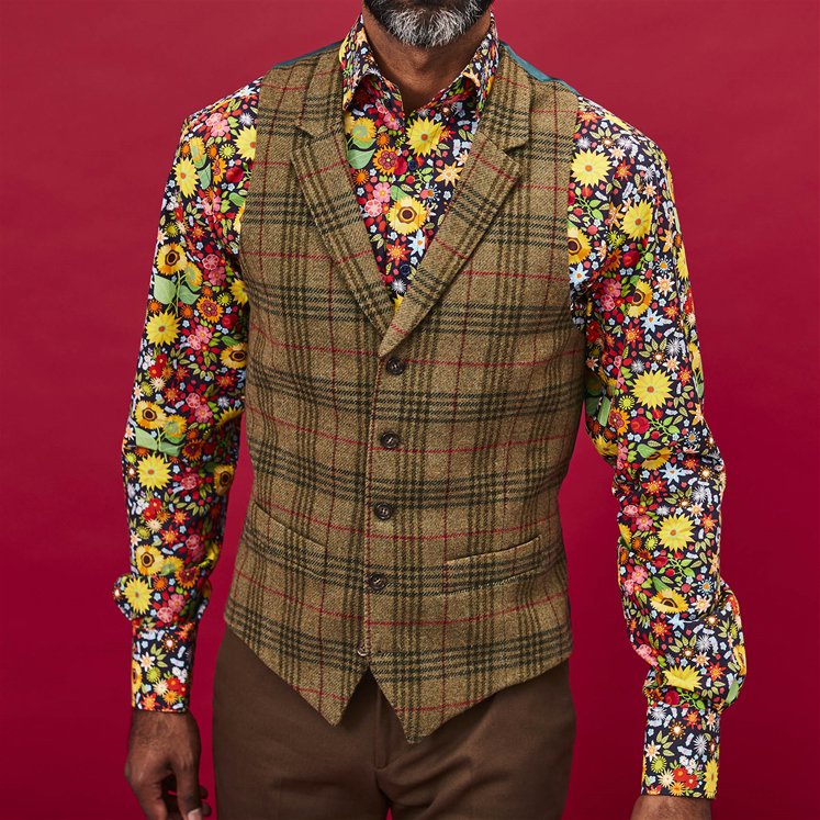 Gresham Blake on X: Psychedelic style - The Silverton waistcoat goes great  with our Psychedelic Flower shirt.  #greshamblake  #limitededition #brighton #shoreditch #tailor #fashiontailor   / X