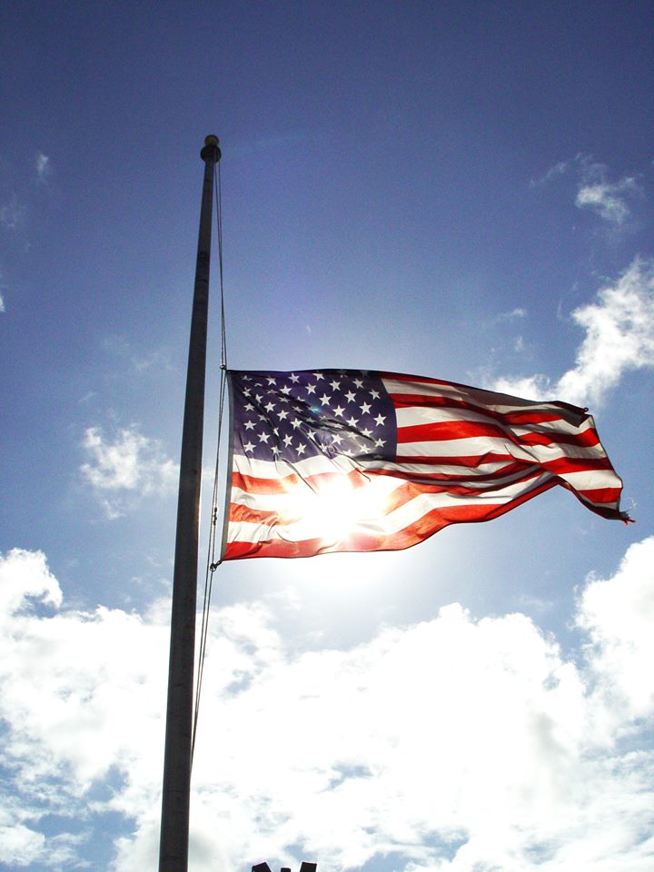 United States flag at half-staff