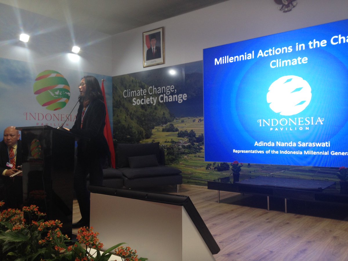 Minimalistic lifestyles, digital campaigning and collective action are key levers for #millenials to take action against #ClimateChange, said Adinda Nanda Saraswati at the #Indonesia pavillion during #COP24.
#YOUNGOCOP24 #Youthclimate #YOUTHCOP @CliMates_intl