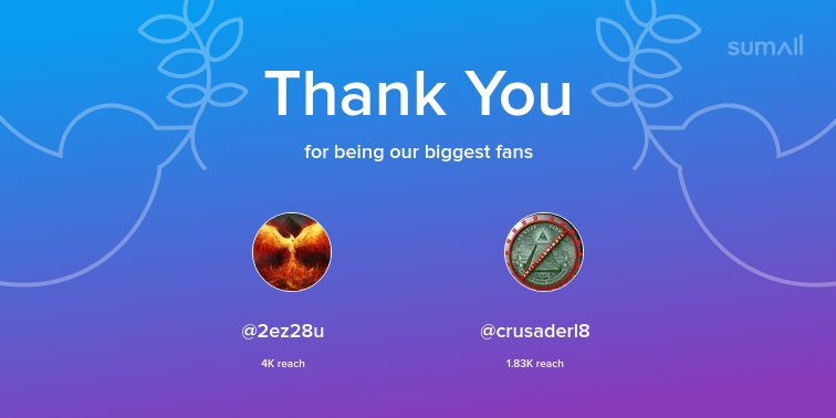 CryptoBirna's tweet photo. Our biggest fans this week: @2ez28u, @crusaderl8. Thank you! via https://t.co/wdZTZuzTBc https://t.co/Q4pHOdbg6R