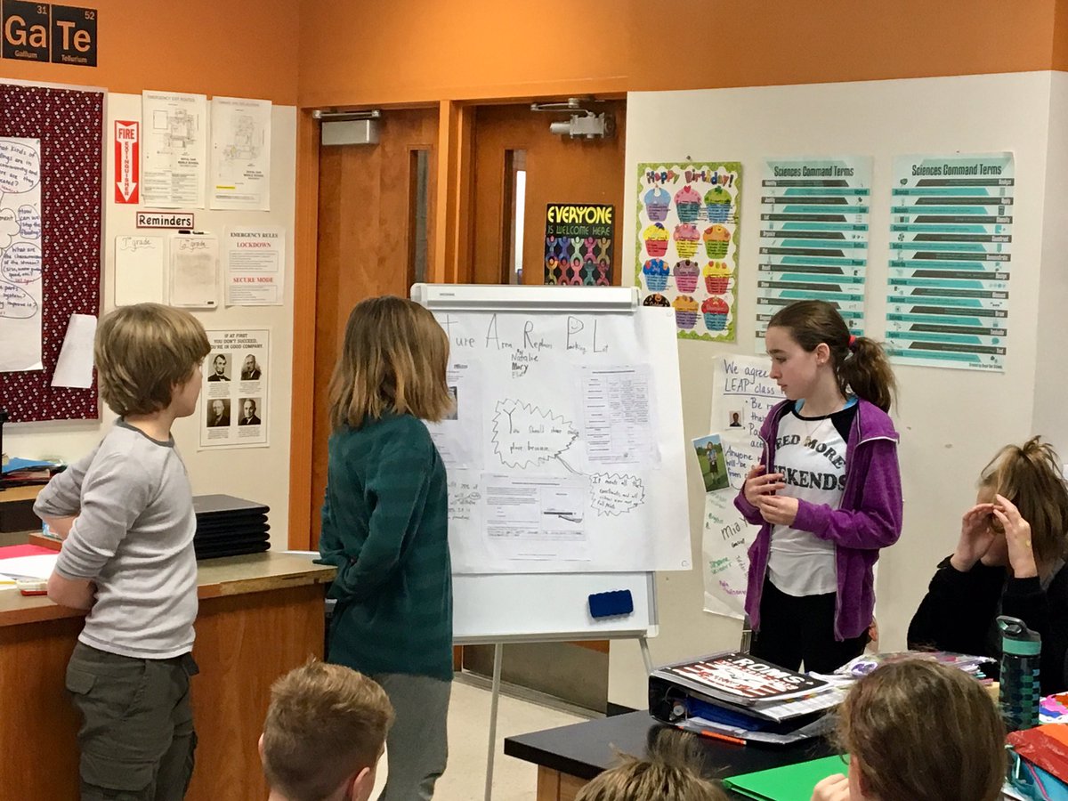 SchaferROMS's tweet photo. Today my 6th grade students wrapped up our water unit by presenting their decisions on whether their proposed solution would be a good choice to solve our unit challenge scenario of flooding in the community. #bulldawgproud #mistar https://t.co/VRaUv3y2ni