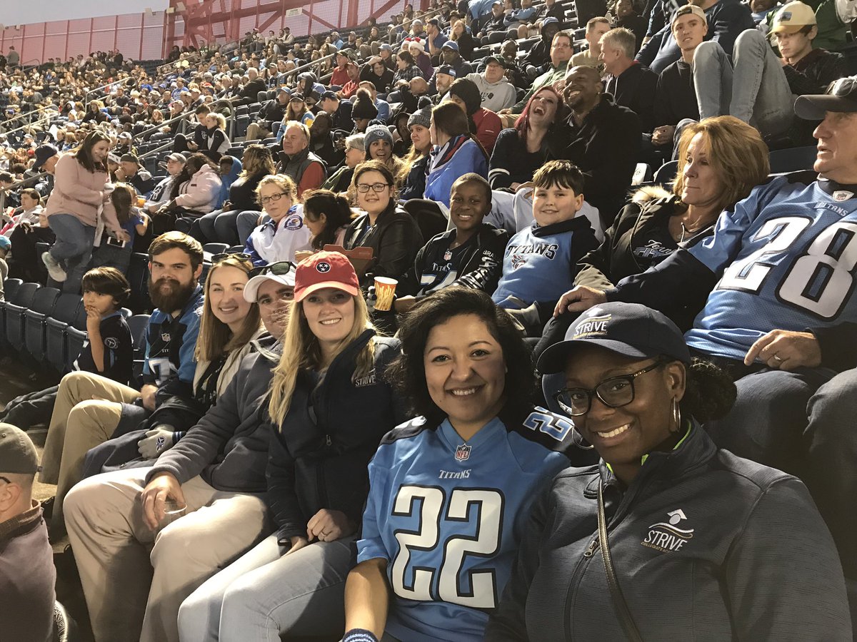STRIVE_37214's tweet photo. What a fun outing to the Titans game yesterday! Thanks to everyone who supported STRIVE and got to see an awesome win against the Jets. 
#strivewithus #workhardSTRIVEharder #GoTitans https://t.co/4RdnBxYVwo