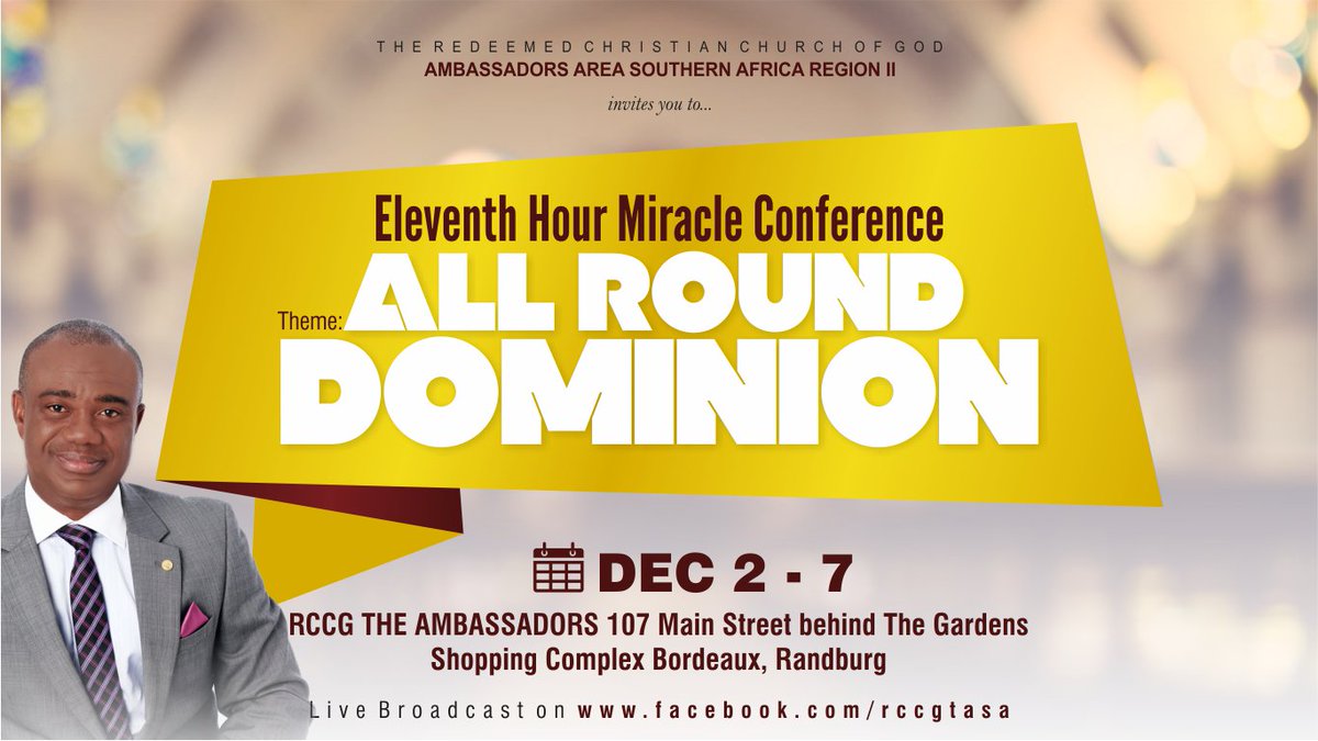 rccg_sa's tweet photo. Join us live online via : https://t.co/UKWiDh2aNB https://t.co/rVLd7QNnmt