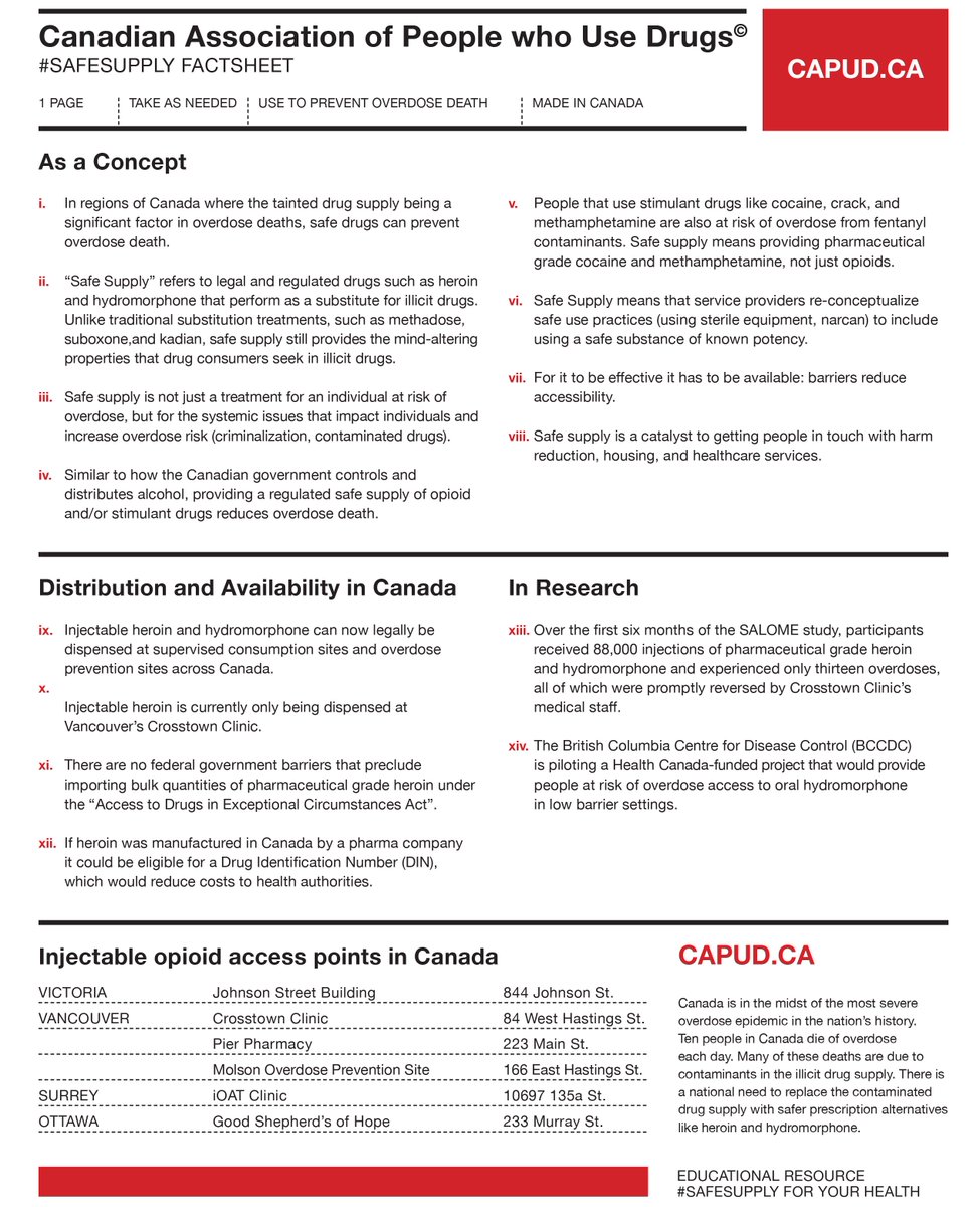 CAPUDofficial's tweet photo. We have released a fact sheet about #SafeSupply and how it is desperately needed across Canada. Please share. 
Press release: https://t.co/QkRqUI8STR
Fact sheet: https://t.co/dzFyr0qck6 https://t.co/jE36cOBaGS