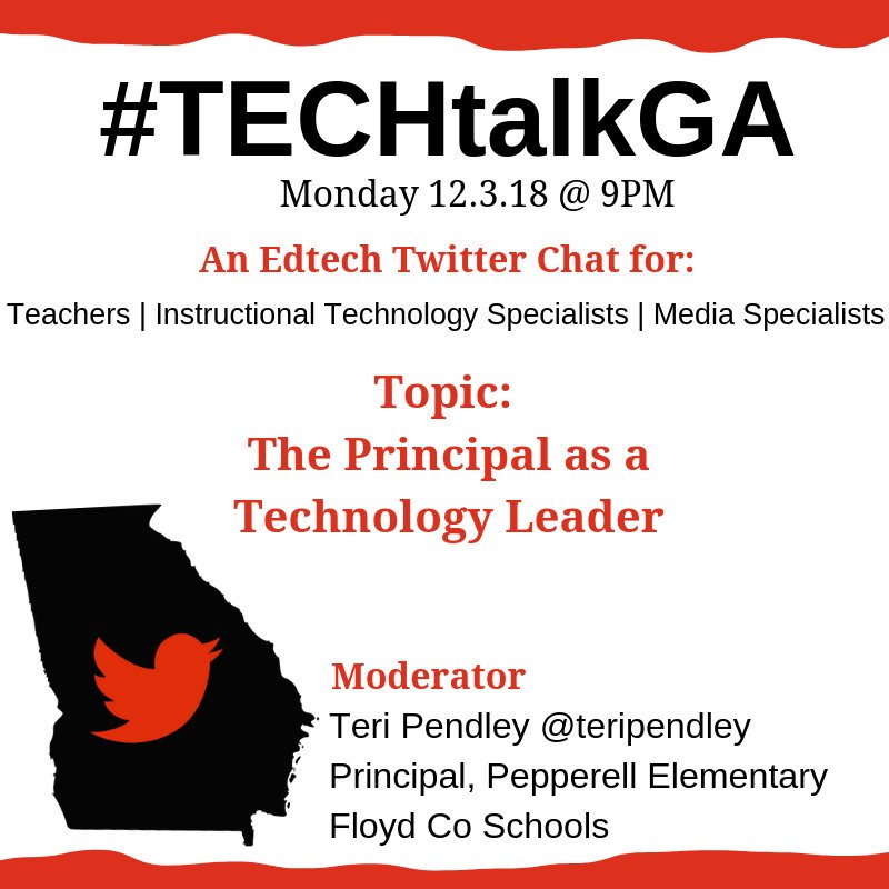 DrBurgessEdTech's tweet photo. Calling all admin and ITSs who have admin!
Don't miss tonight's #TECHtalkGA at 9pm!
TOPIC: The Principal as a Technology Leader
HOST: @teripendley
#floydpln
#forsythpln
#CobbInTechChat
#CBluffSLS
#onewhitfield
#onehartbeat
@HoustonCountySS
#nwgaresa
@wcs_media
#CookChat https://t.co/wxlkPlKIQN