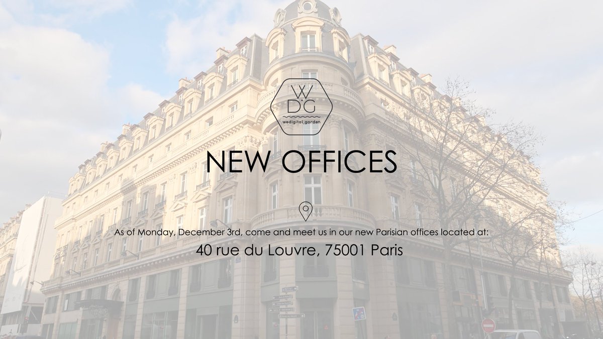 BIG NEWS: WE MOVED! 🎉 Our Parisian team just invested brand new offices dedicated to helping our partners create and develop successful digital projects and businesses. Welcome at 40 rue du Louvre, 75001 Paris ! #NewStep
