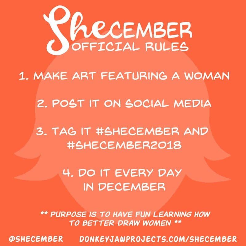 MediaTutorKaty's tweet photo. I know we are a couple of days in but as I have a few students who like to take part in art challenges I thought I’d post this. #shecember #shecember2018 @SHEcember https://t.co/4mADghHrnQ