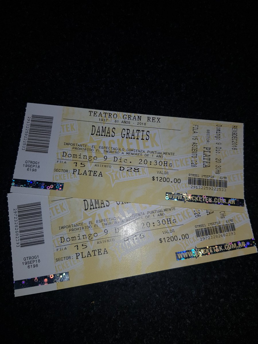 juaniokkk's tweet photo. Vendo entradas de damas gratis para el 9D a precio original!  @todoDSGSoficial @pablitolescano https://t.co/6uDLo2Au6E