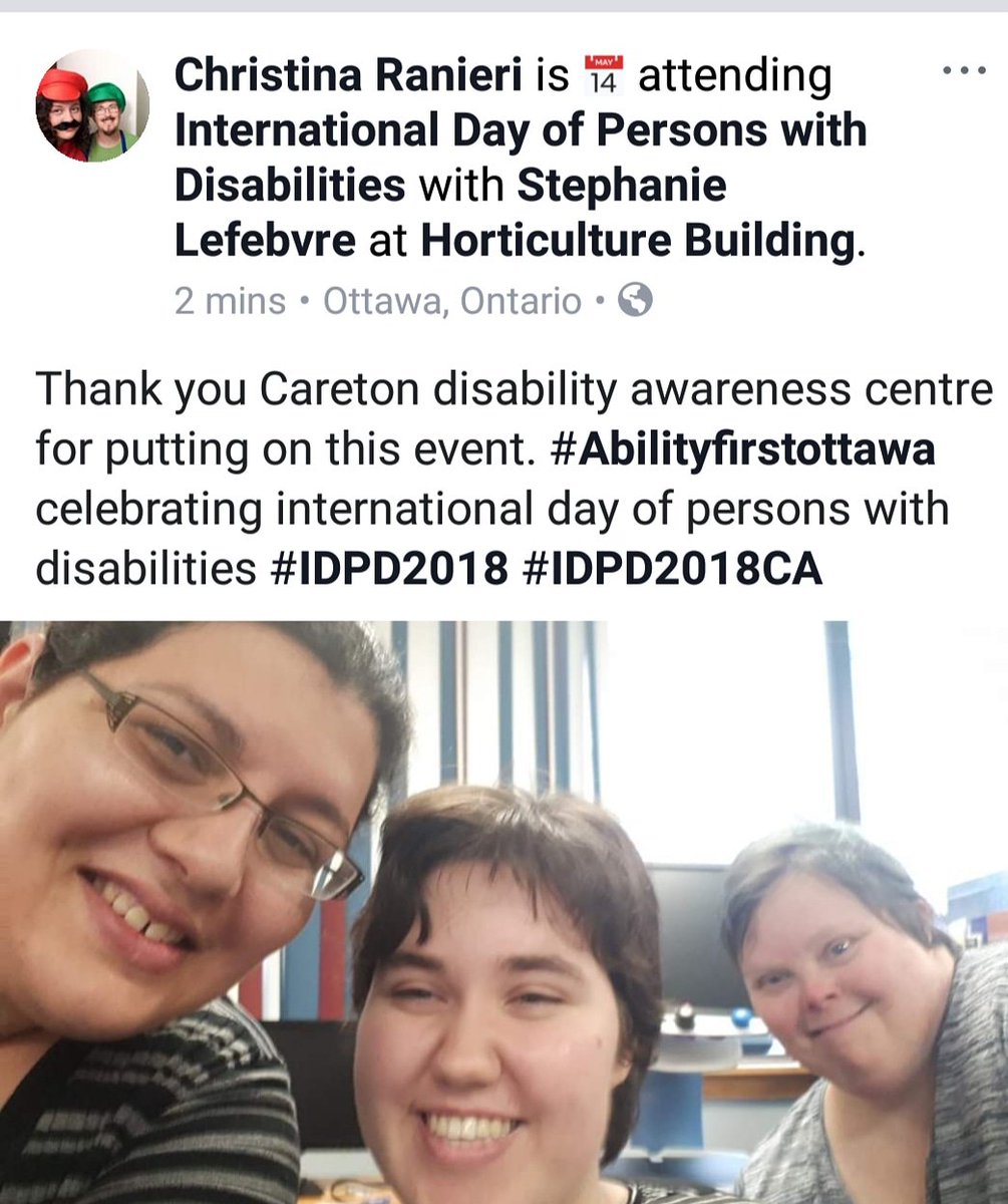 AbilityFirstOtt's tweet photo. Thank you Careton disability awareness centre for putting on this event @cu_cdac #Abilityfirstottawa celebrating international day of persons with disabilities #IDPD2018 #IDPD2018CA https://t.co/9YUmjASs8H
