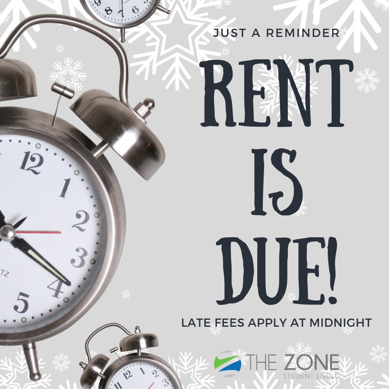 The Zone on Twitter "Reminder Today is the last day to pay rent