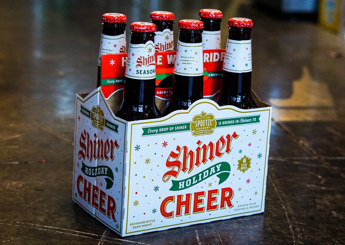 Pour some holiday cheer this Christmas season. 🎄🍻

We've got a few cases of Shiner Bock's Holiday Cheer brew. Its finally December, so you might as well get in the spirit ASAP. 🍺