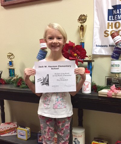 Eve Anderson is our Student of the Month for December. Congratulations Eve!