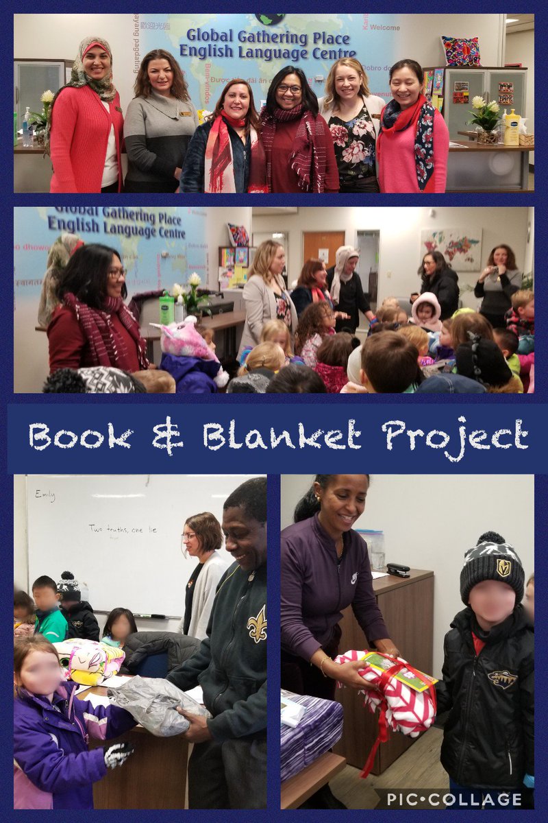 MrsLemstra's tweet photo. Willowgrove #Kindergarten citizens know that it is important to think of others. Thank you @global_place for letting us deliver our Book & Blanket gifts to your students. #spslearn #wgslearn #citizenship #concentus https://t.co/IHhI9C24pr