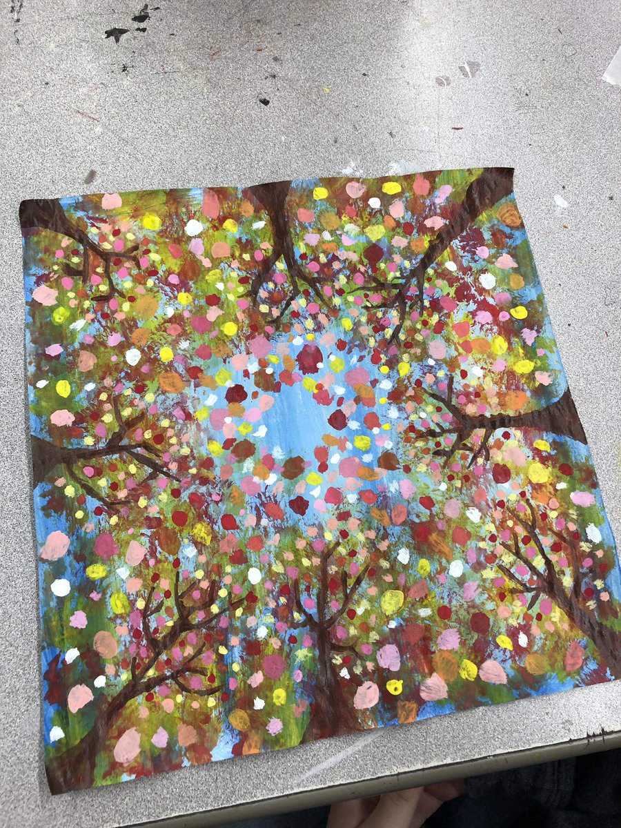 DmsSmarties's tweet photo. 7th grade art worms eye view painting are out of this world!!! Love the effort and the “lightbulb moments” that happened during this experience. #MUSTbesuccesful #dmsart #weareDMS #middleschoolart #painting #lovemystudents https://t.co/Uwk6hoyFyd