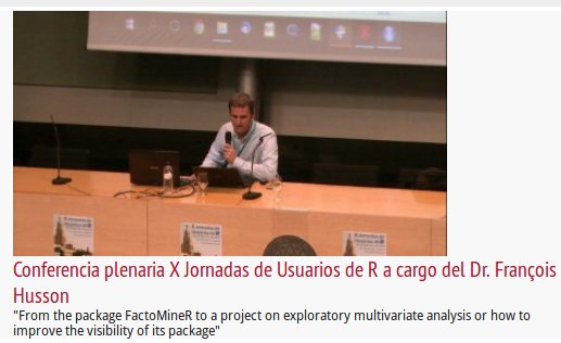 xjurum's tweet photo. Disponible el vídeo de la charla de Dr. François Husson en las  X Jornadas de Usuarios de R (@xjurum) en la @UMU.  https://t.co/aufVy1rGIq
#XJRes @EconomicasUMU @R_Hisp https://t.co/SiYTyV4nb9