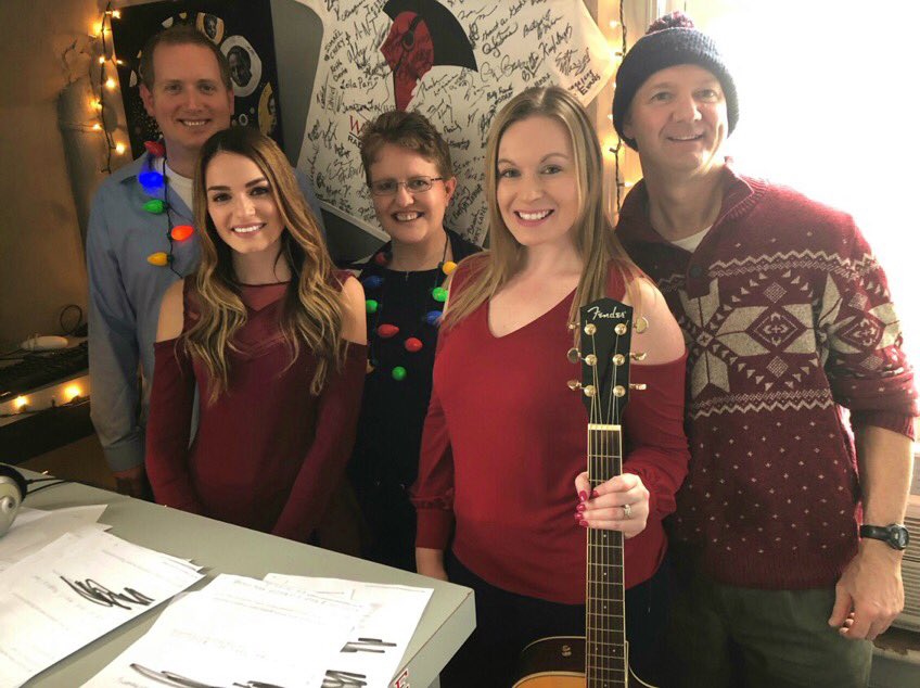 caitlincaporale's tweet photo. The best way to spread Christmas cheer is singing loud for all to hear! Awesome afternoon at @Warrior_Radio thanks for having us! 🎶🎄🎅🏻❄️☃️ videos coming shortly! https://t.co/LXeWuMbo4A