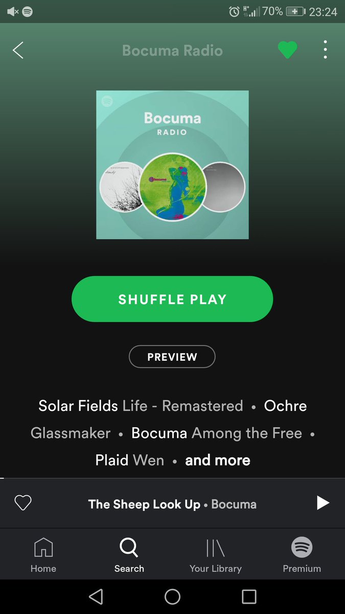boc_uma's tweet photo. Ahh sweet Spotify have me up as a wee radio channel (and super humble with the awesome company they have with me!) 😳😍 #bocuma #spotify #uziq #kodomo #plaid #fsol #kelpe #ochre #solarfields https://t.co/XnO5XjIqkm