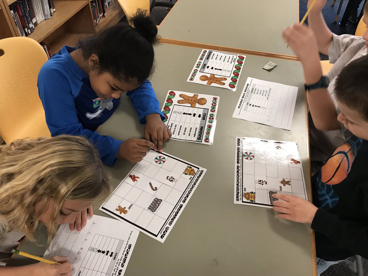 mrs_rubeck's tweet photo. 1st graders at @BesterWCPS created #algorithms to help their Gingerbread boy eat candy, avoid an enemy, and get to its Gingerbread house. @4KristenEnglish @MTringone @anselbrian2014 #HourOfCode #wcpsmd #unpluggedcoding #WCPSThinksComputationally https://t.co/awEPyhfmuu