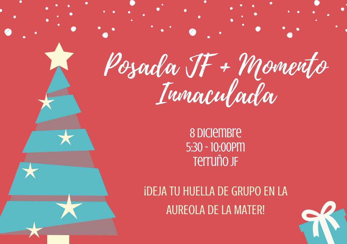 JufeQro's tweet photo. Ven al momento Inmaculada con tu grupo. Hay que seguir conquistándola en su día!✨
Terminando, tendremos la posada con la familia! Hagamos presencia JF🌷 Recuerda llevar algo para compartir💛 https://t.co/3C6jgM2faC