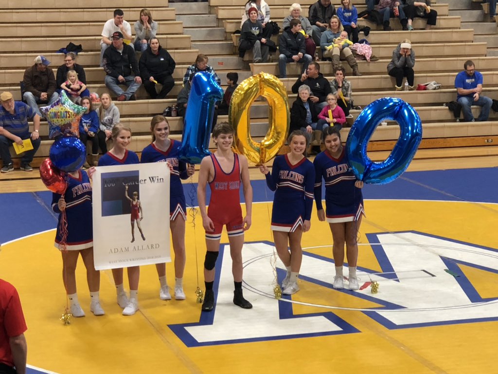 wsfalconcheer's tweet photo. Adam Allard’s 100th win! https://t.co/xsRPwkt1BG