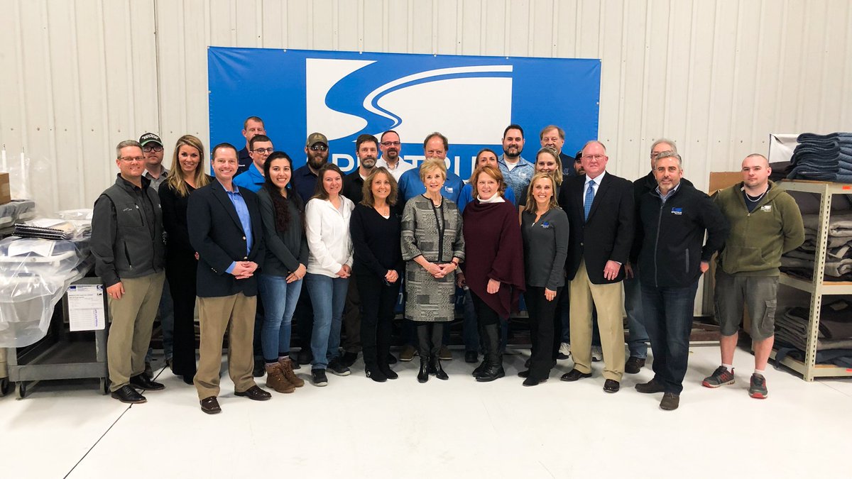 SenatorHeitkamp's tweet photo. @FMWFChamber .@spectrumaeromed, an air medical & ambulance manufacturing company in Fargo, is a great example of this innovation. After #StateofTech18, I toured their facilities in Fargo w/ @SBALinda to highlight Spectrum’s work w/ clients around the world & discuss the importance of #USMCA https://t.co/T13lue8uvm