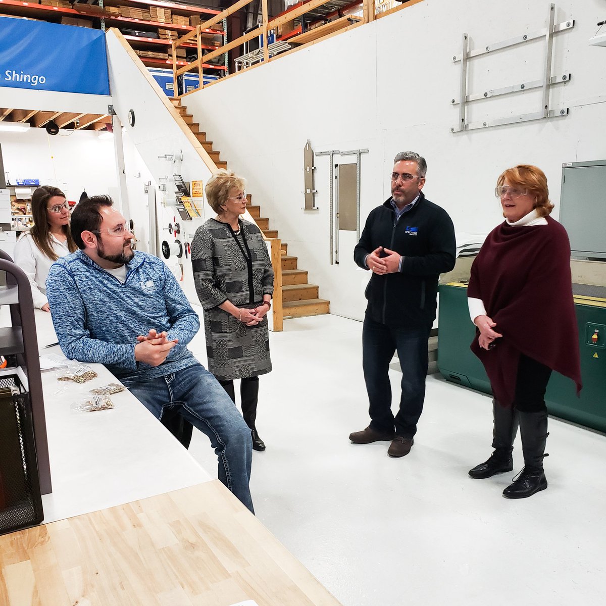 SenatorHeitkamp's tweet photo. @FMWFChamber .@spectrumaeromed, an air medical & ambulance manufacturing company in Fargo, is a great example of this innovation. After #StateofTech18, I toured their facilities in Fargo w/ @SBALinda to highlight Spectrum’s work w/ clients around the world & discuss the importance of #USMCA https://t.co/T13lue8uvm