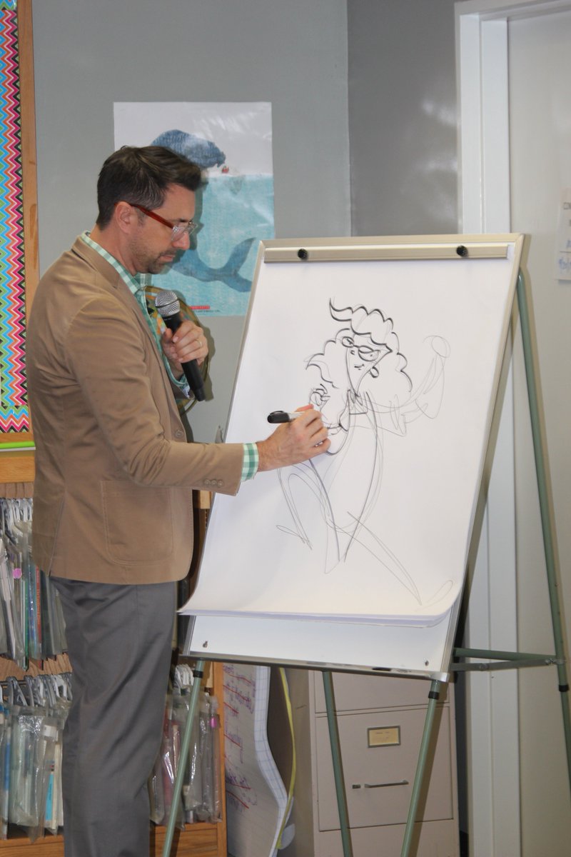 cparkerlms's tweet photo. What a day with @StudioJJK! @GainfieldSchool Ss learned inside scoop of what it takes to publish writing and art and the importance of never giving up on your dreams! #lovelunchlady #gesreads #geswrites #gesdraws https://t.co/Xvdn2THR1F