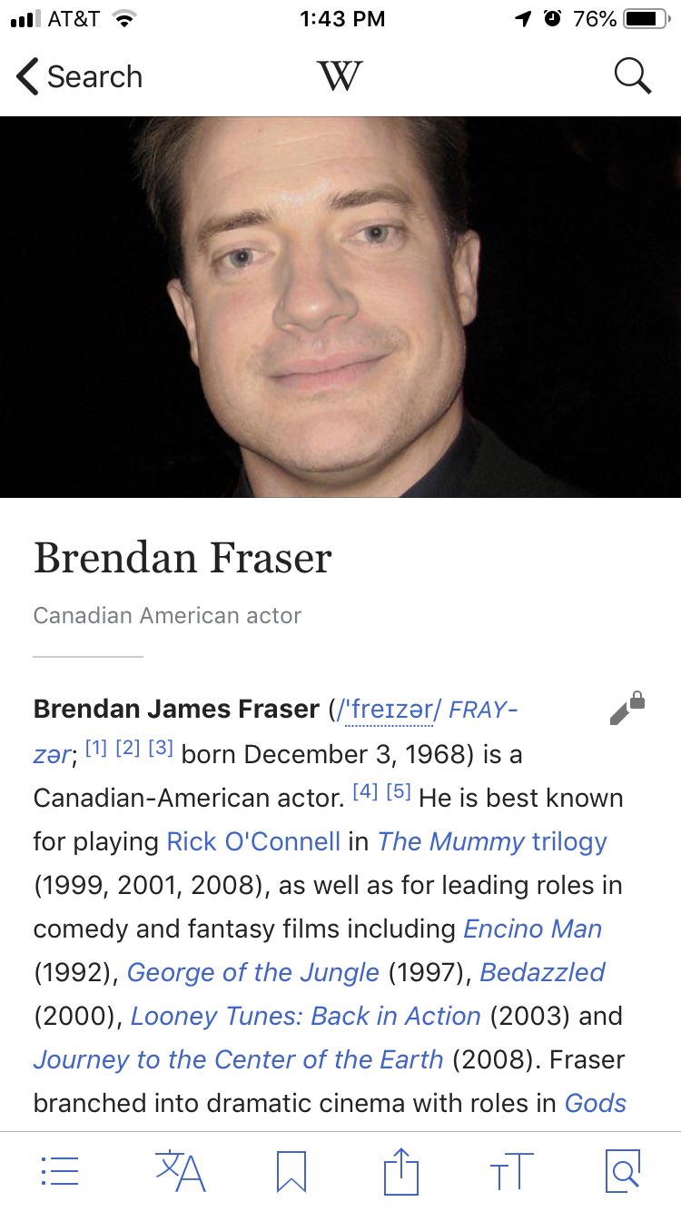   Happy birthday to our beautiful, sweet prince, Brendan Fraser. 