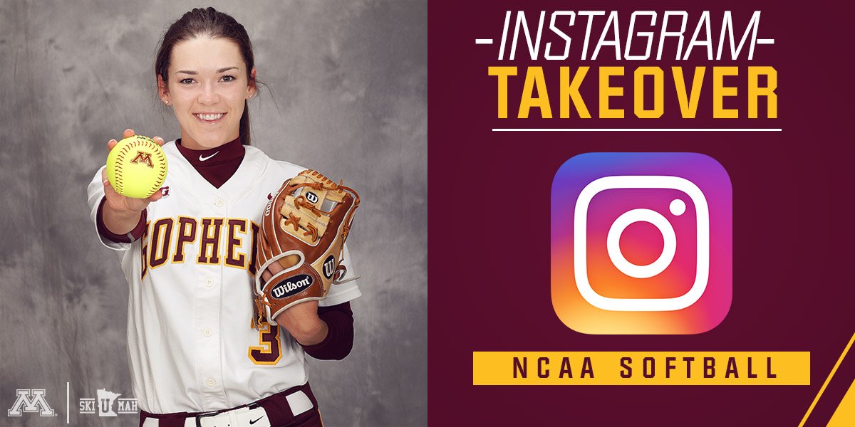 GopherSoftball's tweet image. It's a #Gophers takeover! @makennapartain2 and the squad will be taking over the @NCAAsoftball Instagram account tomorrow. Make sure to head over and check it out. #SkiUMah