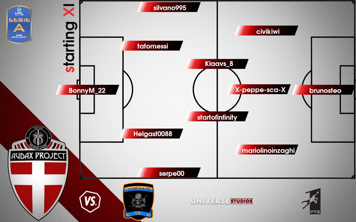 PhoenixRetweet's tweet photo. #audaxMATCHDAY + #startingXI! 💪💪

⏰ 23:00 
📅 13ª GIORNATA
🏆 @VPLItaly - @AIPC_ITALIA SERIE A 🇮🇹 
🏟️🆚 #ProPlayers2018

📺 Diretta della partita 👉 https://t.co/lW2knJTjSz  

#weareAUDAX https://t.co/X7XGcC8Xct