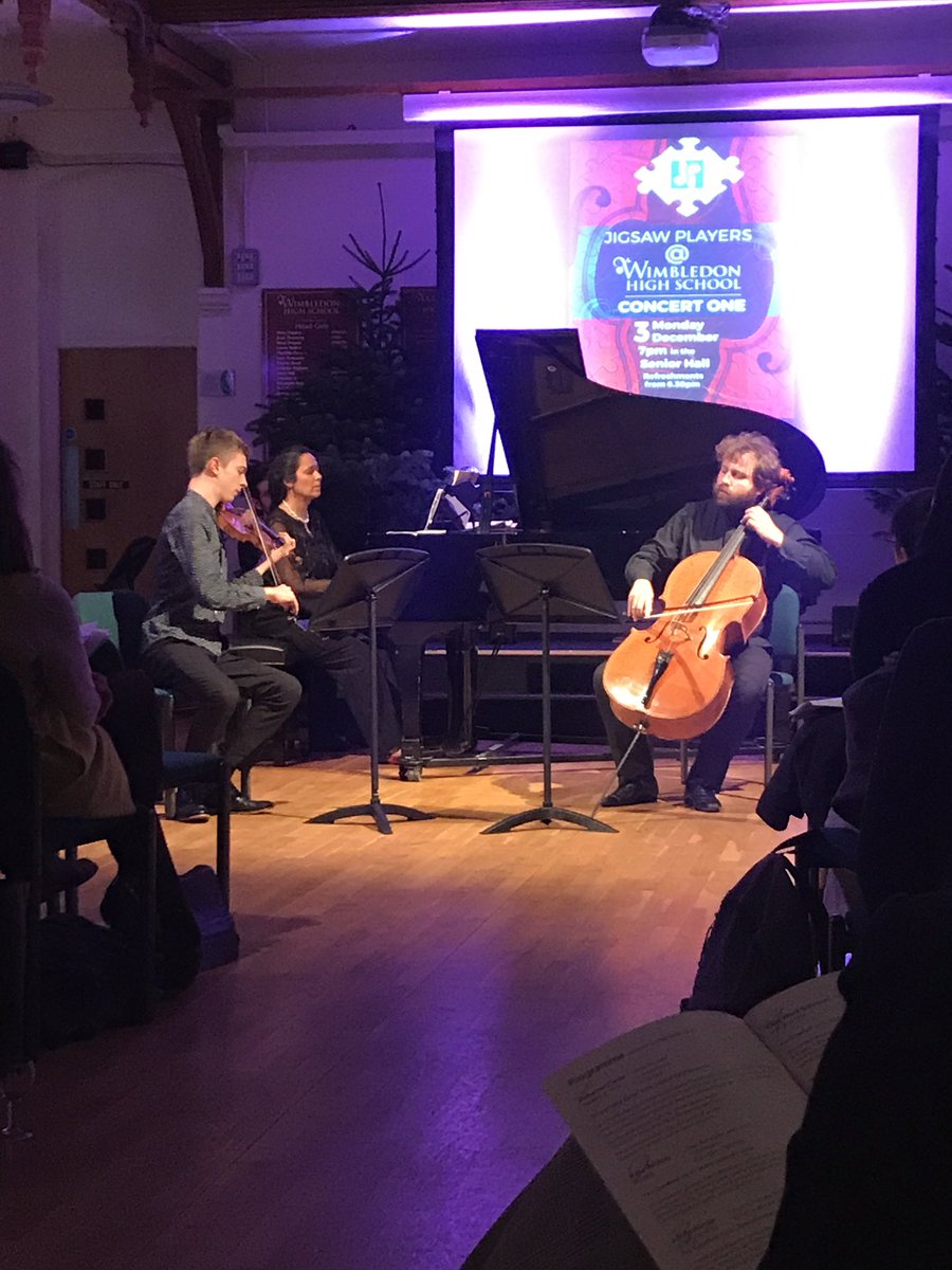 Lili Boulanger’s “d’un soir triste” for piano trio <a href="/JigsawPlayers/">The Jigsaw Players’ Concert Series</a> <a href="/BartLaFollette/">BartLaFollette</a> <a href="/WimbledonHigh/">Wimbledon High</a> <a href="/Head_WHS/">Fionnuala Kennedy</a> @MusicRep_WHS <a href="/Wimbmusic/">Music in Wimbledon</a> so lucky to hear such phenomenal music for free this evening @GDST