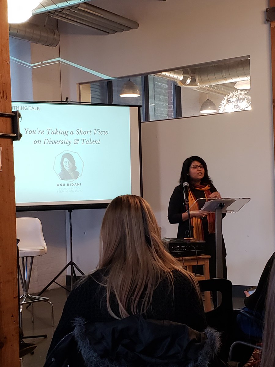 EwHutch's tweet photo. Bias has to be addressed at a much earlier age.  If we really want to create a tech ecosystem that is diverse and inclusive, we have to start with educating and empowering youth.  Thank you for sharing your wisdom Anu Bidani! #SaasE https://t.co/a4edI7zLWU