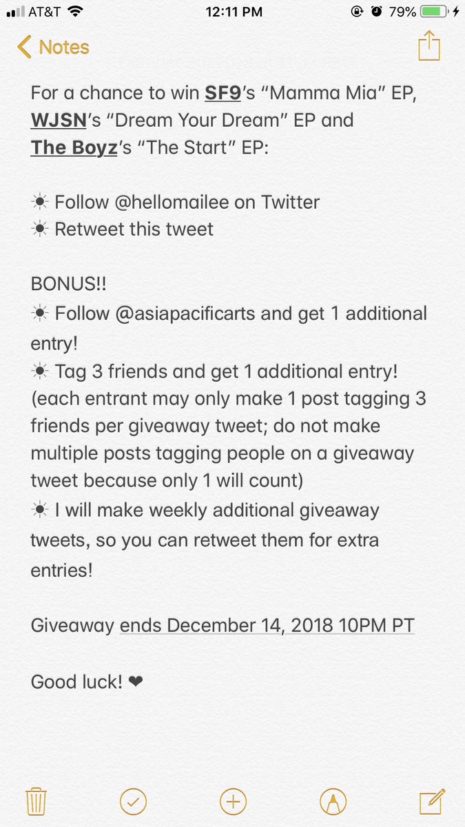 hellomailee's tweet photo. 🥖 2 weeks left!! 🥖
[GIVEAWAY] Want to win these 3 signed mini albums from #SF9 #WJSN #TheBoyz? Follow &amp; RT for a chance to win! (Closes 12/14/18) #KPOP https://t.co/G8cvuskXPO